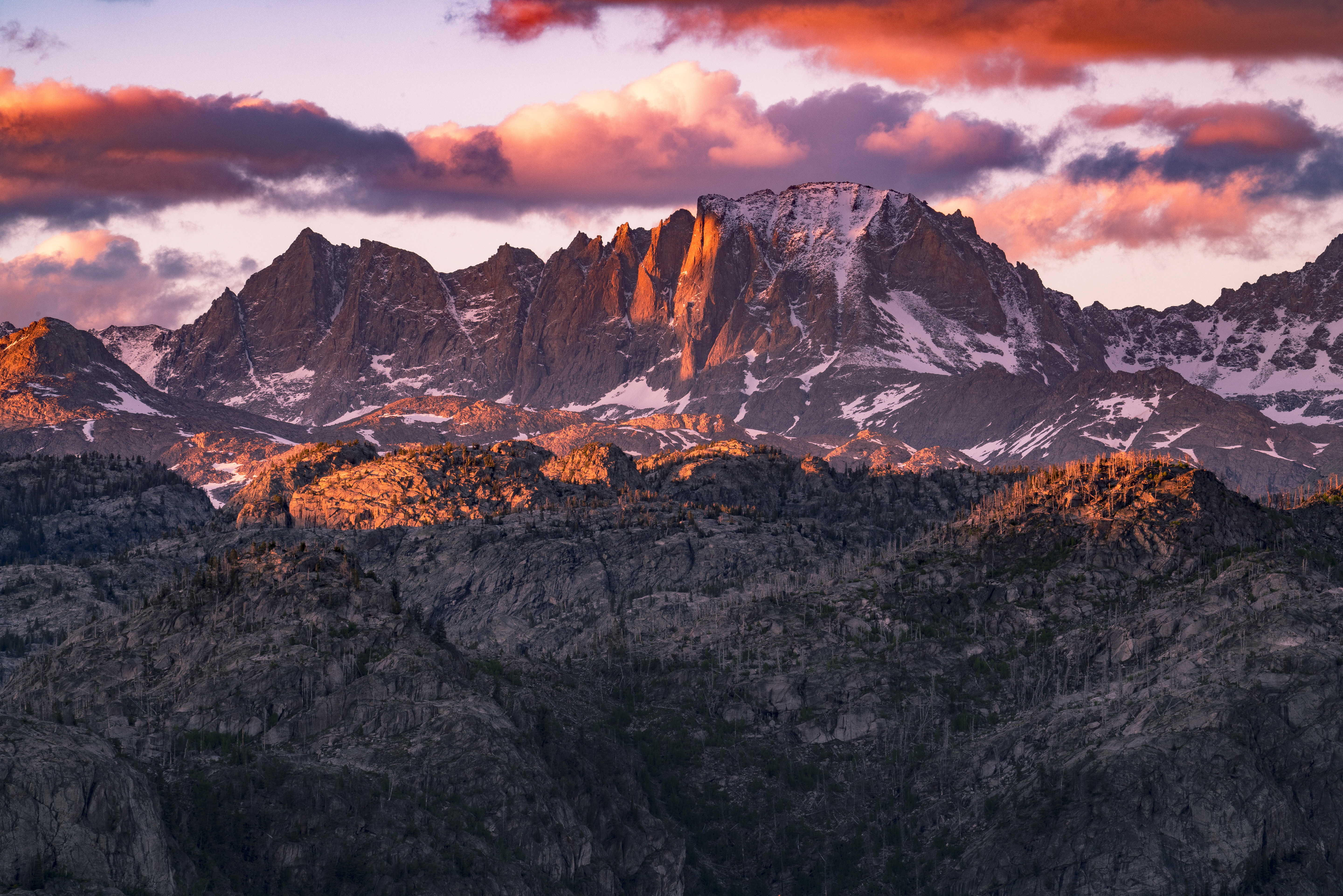 Grand Tetons in full sunset glory